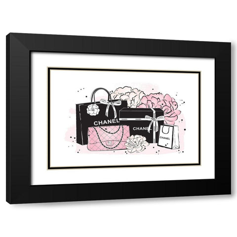 Black Bag Peonies II Black Modern Wood Framed Art Print with Double Matting by Pavlova, Martina