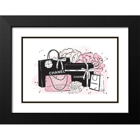 Black Bag Peonies II Black Modern Wood Framed Art Print with Double Matting by Pavlova, Martina
