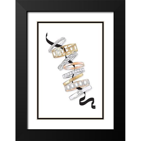 Bracelets Black Modern Wood Framed Art Print with Double Matting by Pavlova, Martina