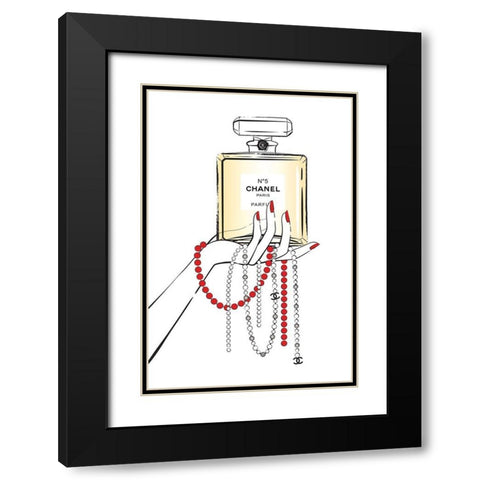 Jewelry IV Black Modern Wood Framed Art Print with Double Matting by Pavlova, Martina