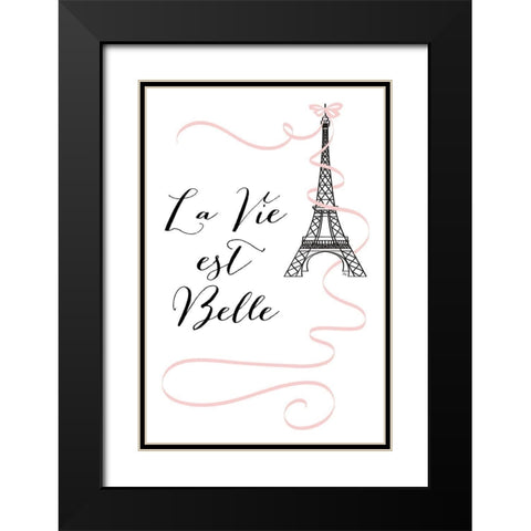 La Vie Est Belle Black Modern Wood Framed Art Print with Double Matting by Pavlova, Martina