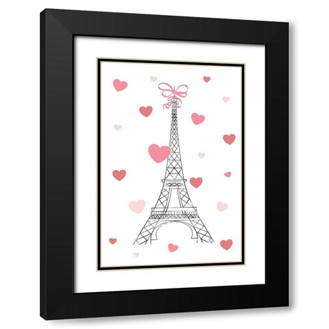Love In Paris Black Modern Wood Framed Art Print with Double Matting by Pavlova, Martina