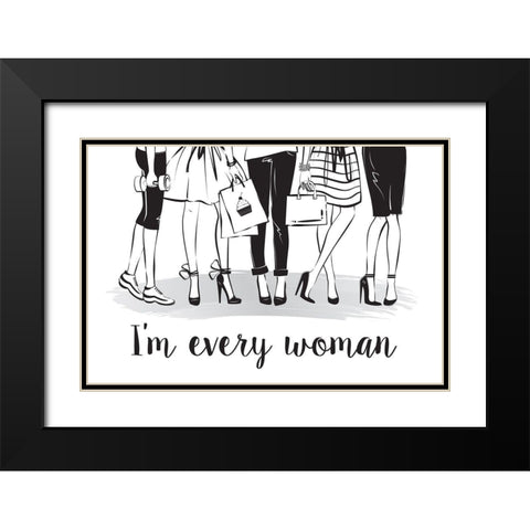 Every Woman Black Modern Wood Framed Art Print with Double Matting by Pavlova, Martina
