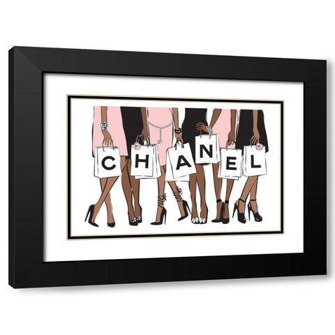 Shopping II Black Modern Wood Framed Art Print with Double Matting by Pavlova, Martina