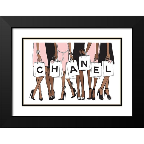 Shopping II Black Modern Wood Framed Art Print with Double Matting by Pavlova, Martina
