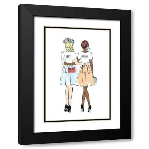 Girlfriends I Black Modern Wood Framed Art Print with Double Matting by Pavlova, Martina