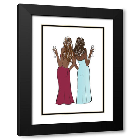 Cheers Girls II Black Modern Wood Framed Art Print with Double Matting by Pavlova, Martina