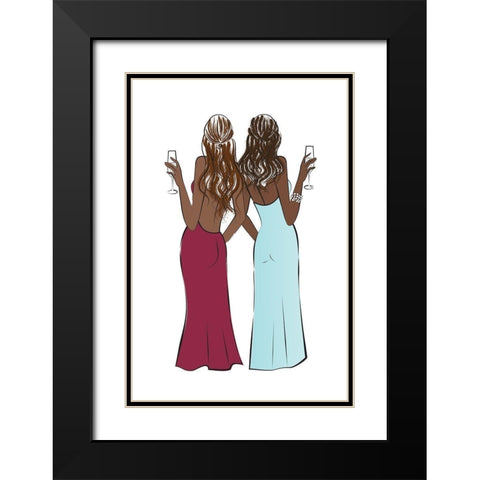 Cheers Girls II Black Modern Wood Framed Art Print with Double Matting by Pavlova, Martina
