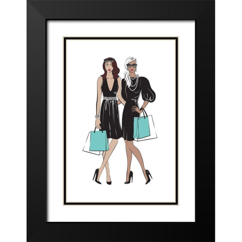 Shopping Friends I Black Modern Wood Framed Art Print with Double Matting by Pavlova, Martina