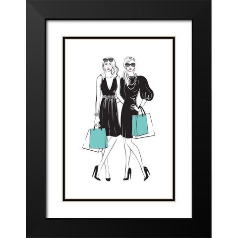 Shopping Friends II Black Modern Wood Framed Art Print with Double Matting by Pavlova, Martina