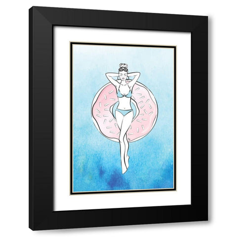 Donut Relax Black Modern Wood Framed Art Print with Double Matting by Pavlova, Martina
