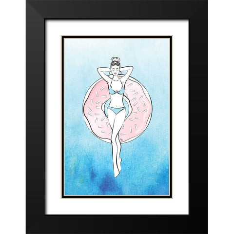 Donut Relax Black Modern Wood Framed Art Print with Double Matting by Pavlova, Martina
