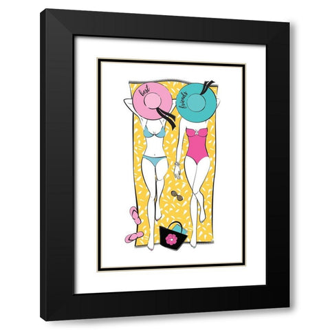 Summer Girls II Black Modern Wood Framed Art Print with Double Matting by Pavlova, Martina