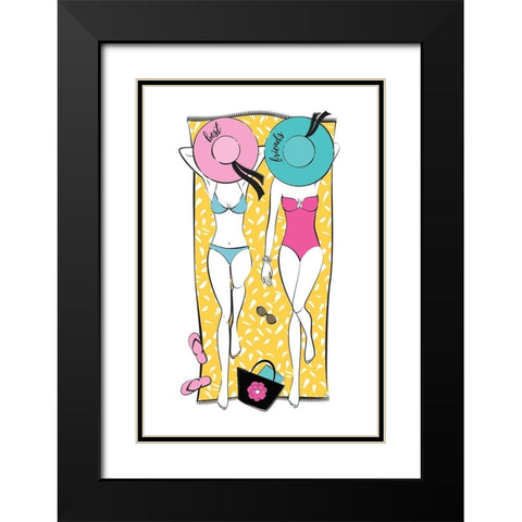 Summer Girls II Black Modern Wood Framed Art Print with Double Matting by Pavlova, Martina