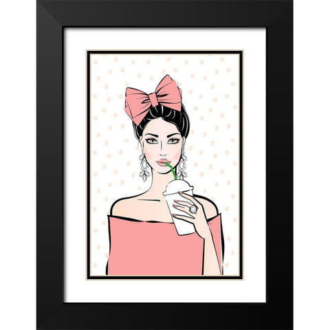 Bows and Drinks Black Modern Wood Framed Art Print with Double Matting by Pavlova, Martina