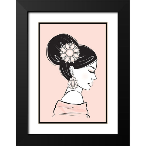 Geisha II Black Modern Wood Framed Art Print with Double Matting by Pavlova, Martina