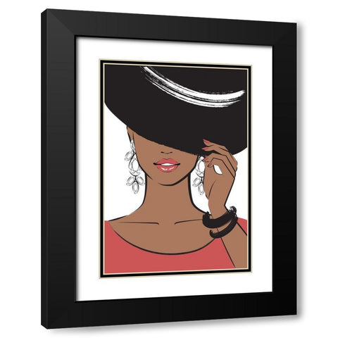 Hat Girl II Black Modern Wood Framed Art Print with Double Matting by Pavlova, Martina