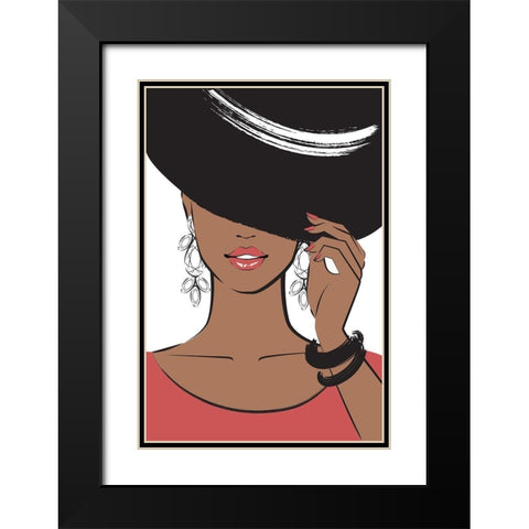Hat Girl II Black Modern Wood Framed Art Print with Double Matting by Pavlova, Martina