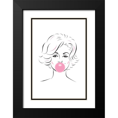 Marilyn Black Modern Wood Framed Art Print with Double Matting by Pavlova, Martina