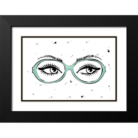 Glasses Black Modern Wood Framed Art Print with Double Matting by Pavlova, Martina
