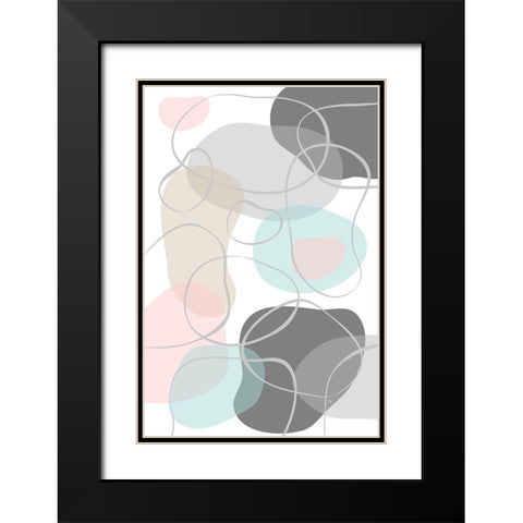Pastel Stones I Black Modern Wood Framed Art Print with Double Matting by Pavlova, Martina