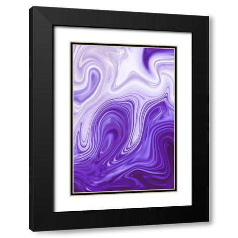 Purple Marble Black Modern Wood Framed Art Print with Double Matting by Pavlova, Martina