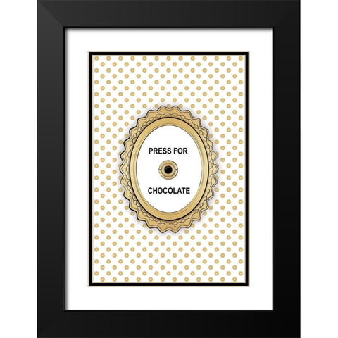 Press 4 Chocolate Black Modern Wood Framed Art Print with Double Matting by Pavlova, Martina