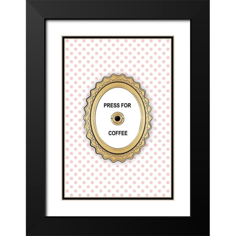 Press 4 Coffee Black Modern Wood Framed Art Print with Double Matting by Pavlova, Martina