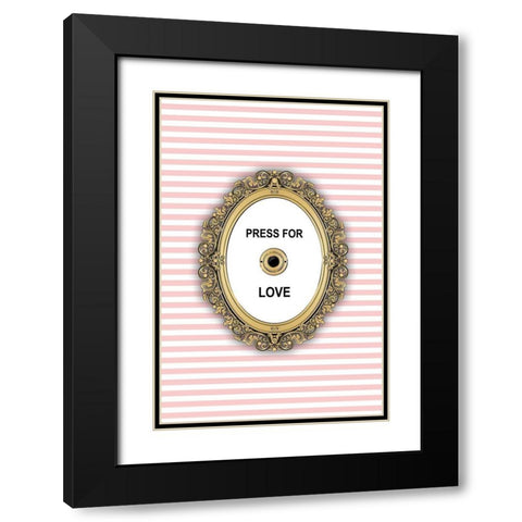Love Button Black Modern Wood Framed Art Print with Double Matting by Pavlova, Martina
