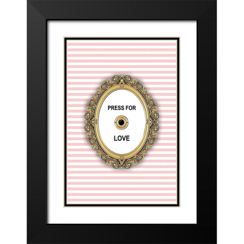Love Button Black Modern Wood Framed Art Print with Double Matting by Pavlova, Martina