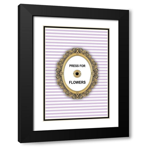 Flowers Button Black Modern Wood Framed Art Print with Double Matting by Pavlova, Martina