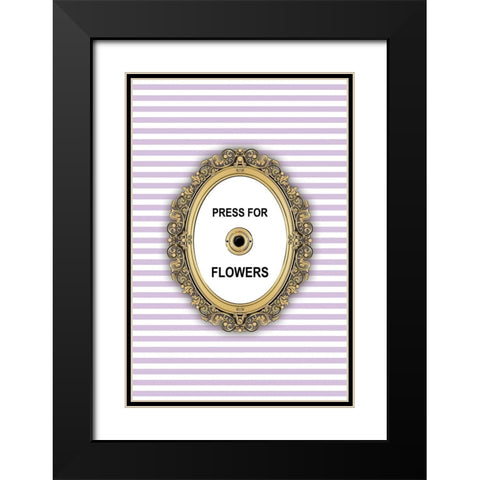 Flowers Button Black Modern Wood Framed Art Print with Double Matting by Pavlova, Martina