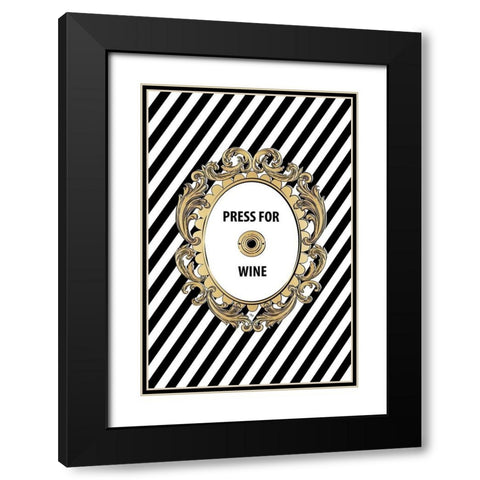 Wine Button Black Modern Wood Framed Art Print with Double Matting by Pavlova, Martina