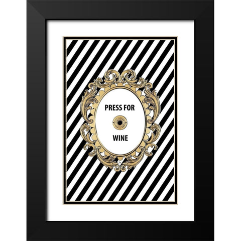 Wine Button Black Modern Wood Framed Art Print with Double Matting by Pavlova, Martina