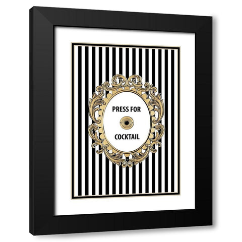 Cocktail Button Black Modern Wood Framed Art Print with Double Matting by Pavlova, Martina
