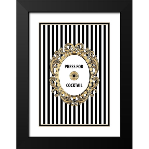 Cocktail Button Black Modern Wood Framed Art Print with Double Matting by Pavlova, Martina
