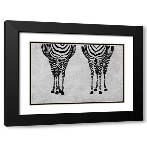 Zebras Black Modern Wood Framed Art Print with Double Matting by Pavlova, Martina