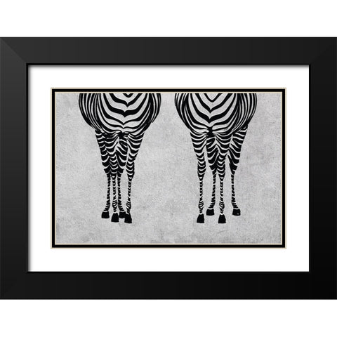 Zebras Black Modern Wood Framed Art Print with Double Matting by Pavlova, Martina