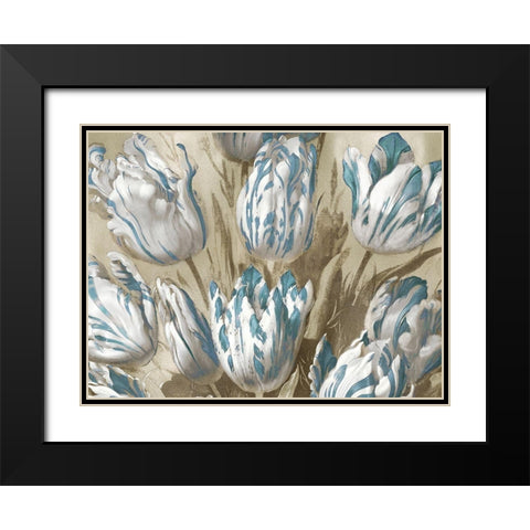 Tulips on Gold III Black Modern Wood Framed Art Print with Double Matting by McQueen, Angela