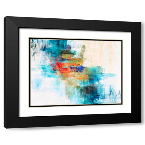 Splash II Black Modern Wood Framed Art Print with Double Matting by Tienhaara, Michael