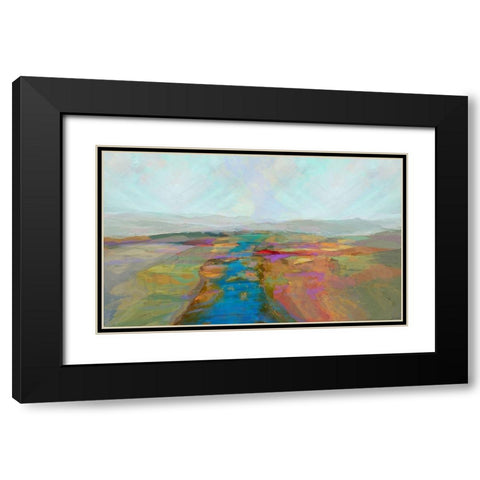 Mountain vista I Black Modern Wood Framed Art Print with Double Matting by Tienhaara, Michael