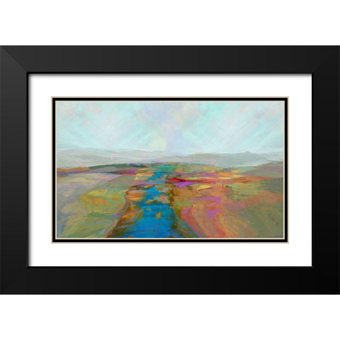 Mountain vista I Black Modern Wood Framed Art Print with Double Matting by Tienhaara, Michael