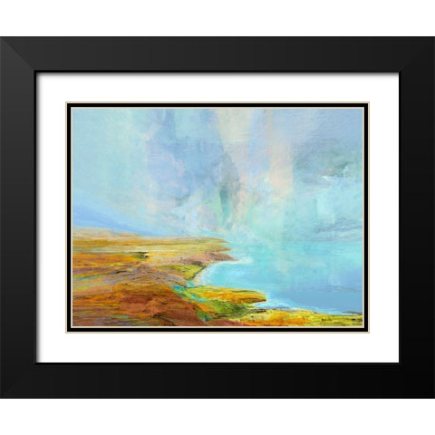 Ocean Cliffs Black Modern Wood Framed Art Print with Double Matting by Tienhaara, Michael