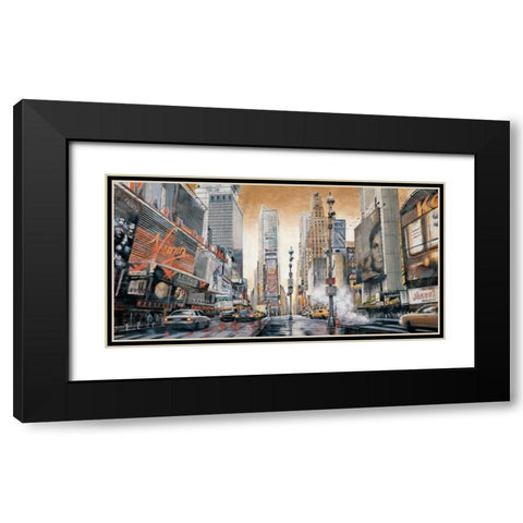 Crossroads - Times Square Black Modern Wood Framed Art Print with Double Matting by Daniels, Matthew