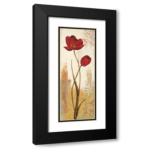 Panneau tulipe Black Modern Wood Framed Art Print with Double Matting by Besson, Nathalie