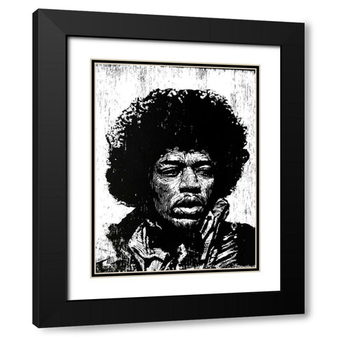 Hendrix Black Modern Wood Framed Art Print with Double Matting by Shigley, Neil