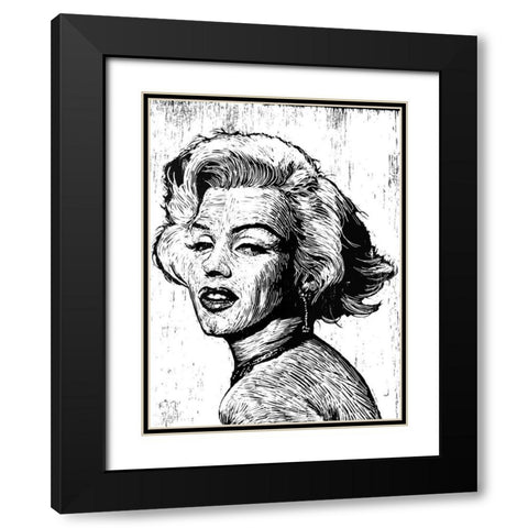 Marilyn Black Modern Wood Framed Art Print with Double Matting by Shigley, Neil