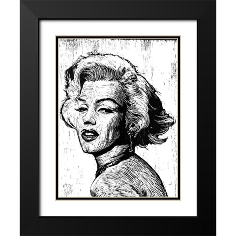Marilyn Black Modern Wood Framed Art Print with Double Matting by Shigley, Neil