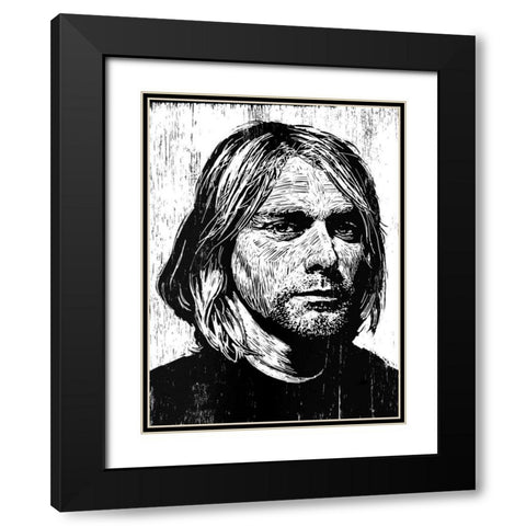 Cobain Black Modern Wood Framed Art Print with Double Matting by Shigley, Neil