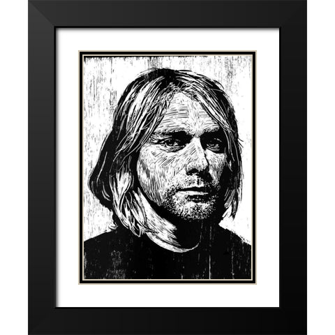 Cobain Black Modern Wood Framed Art Print with Double Matting by Shigley, Neil
